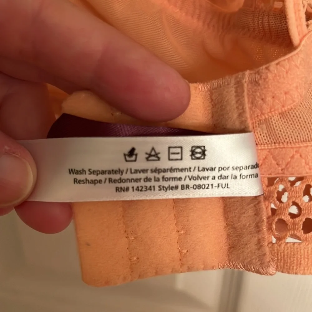 Adore Me Tatum Coral Pink Unlined Sexy Underwire Bra Nylon Spandex Size 40DD
